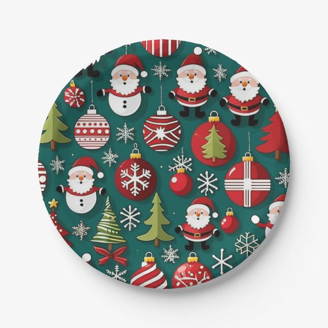 Prato De Papel Hora de Natal (Frente)