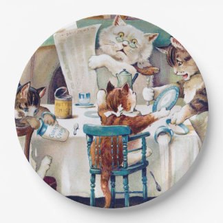Prato De Papel Hora do Café da Gata, Louis Wain