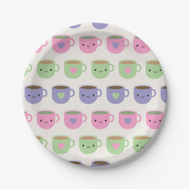 Prato De Papel Hora do chá - Kawaii Cup (Frente)