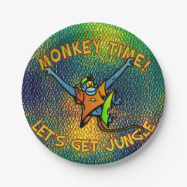 Prato De Papel Hora do Macaco! Vamos Obter Selva