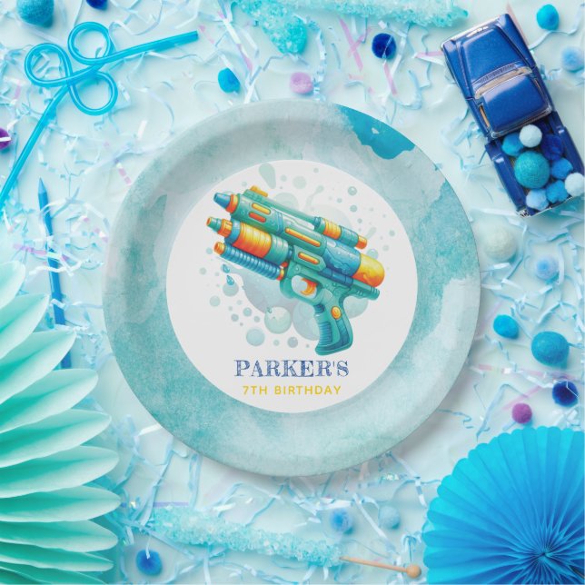 Prato De Papel Horário de Aniversário do Summer Boy (Festa)