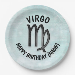 Prato De Papel Horoscópio - Sinal de Virgo Personalizado Aniversá