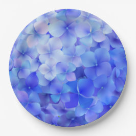 Prato De Papel Hortênsia Azul Aquarela
