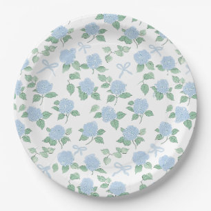 Prato De Papel Hortênsia Azul Tendência e Laços