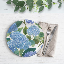 Prato De Papel Hortênsias Azuis | Belo Arbusto Floral