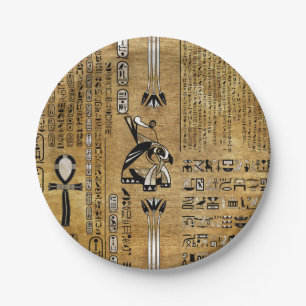 Prato De Papel Horus - Dourado e Pérola Egípcia