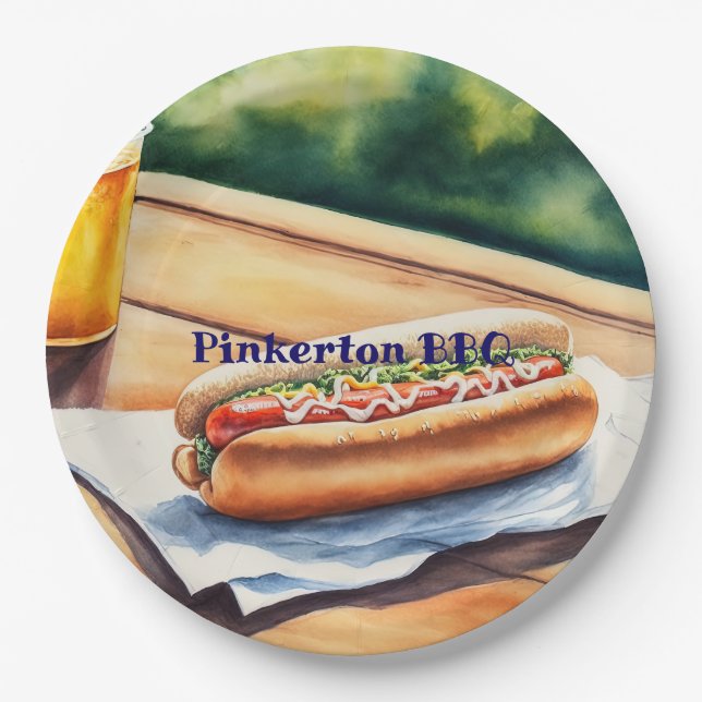 Prato De Papel Hot Dog Personalizado (Frente)