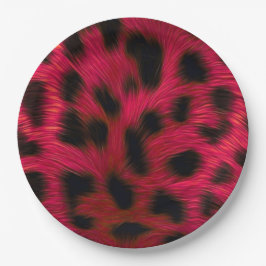 Prato De Papel Hot Pink Leopard Print Faux