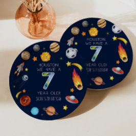 Prato De Papel Houston We Have A 7 Year Old 7th Birthday Party