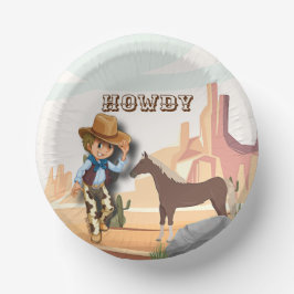 Prato De Papel Howdy Howiwboy do oeste