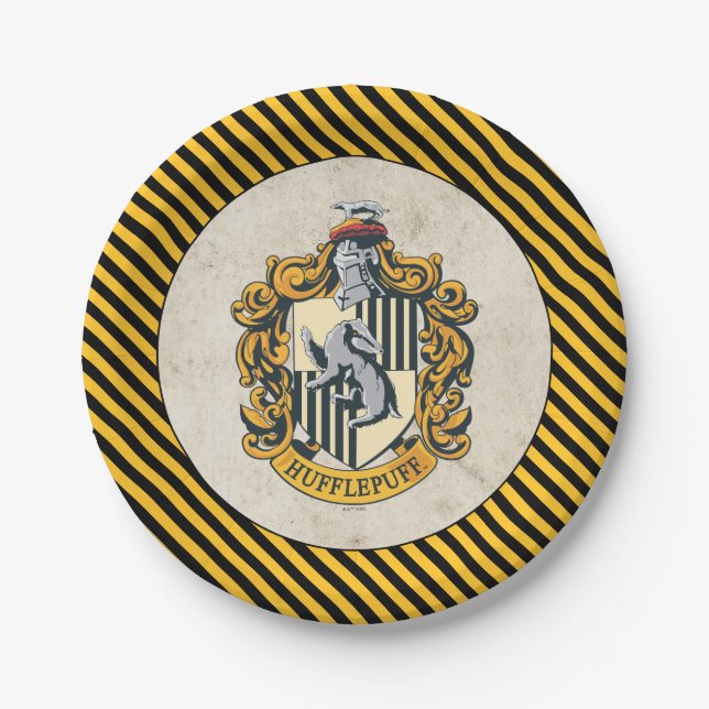 Prato De Papel Hufflepuff Crest (Frente)
