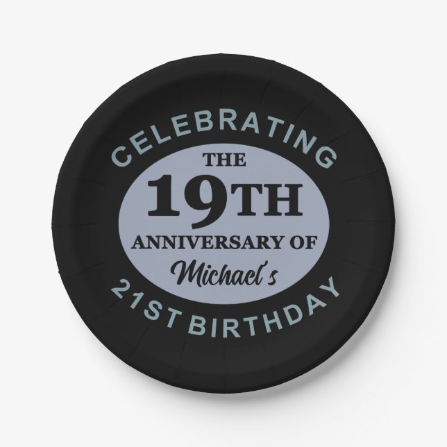 Prato De Papel Humor de aniversário de 40 anos personalizado (Frente)