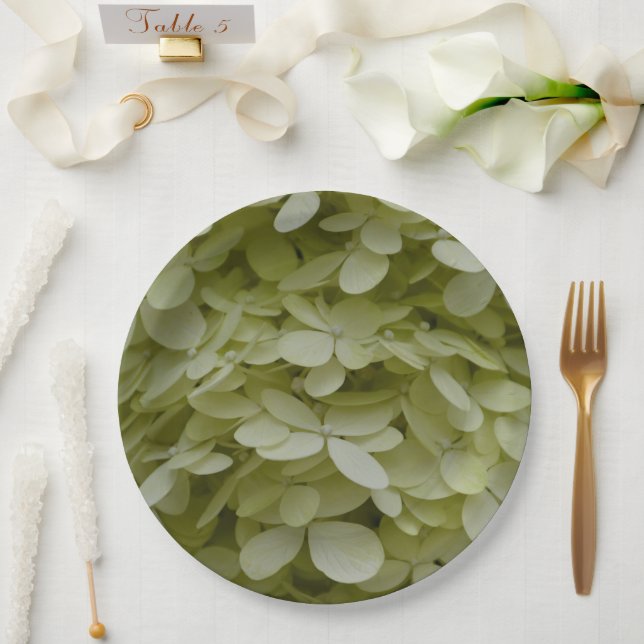 Prato De Papel Hydrangea Floral Celadon Green (Casamento)