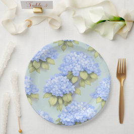 Prato De Papel Hydrangea Plates | Duck Egg Blue Floral Party