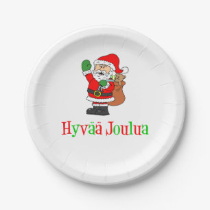 Prato De Papel Hyvaa Joulua Papais noeis de Natal Finlandeses