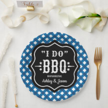 I Do CHURRASCO Blue Gingham Wedding