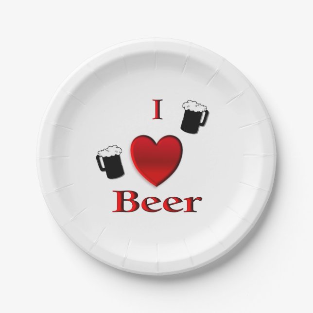 Prato De Papel I Heart Beer Design Cufflinks (Frente)