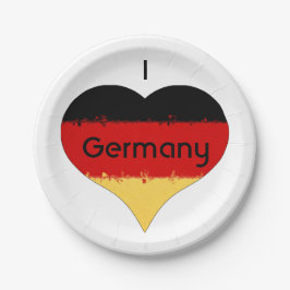Prato De Papel I Heart Germany Flag