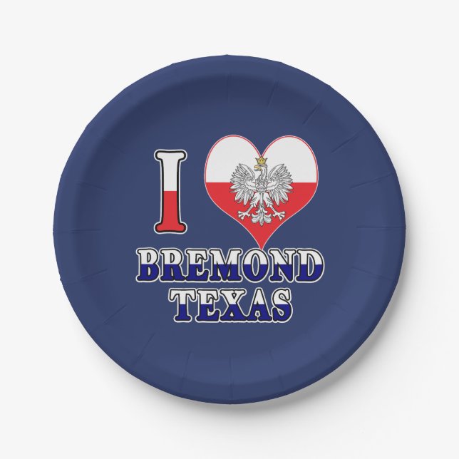 Prato De Papel I Heart Love Bremond Texas (Frente)