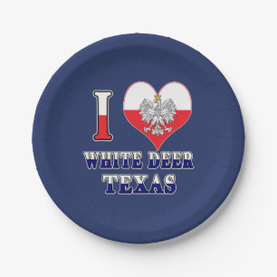 Prato De Papel I Heart Love White Deer Texas