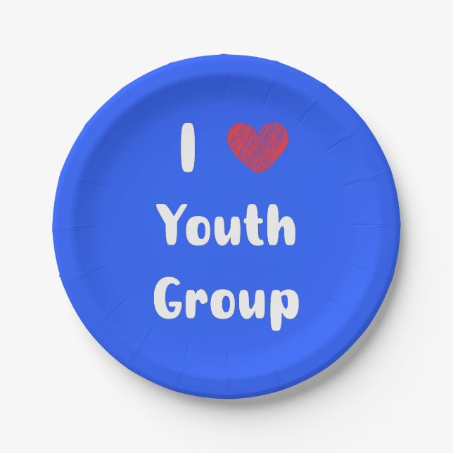 Prato De Papel I Heart Youth Group Paper Plate (Frente)