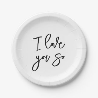 Prato De Papel I love you so paper plates