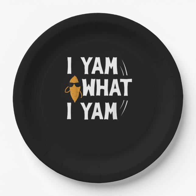 Prato De Papel I Yam What I Yam Design - Doce Potato Lover Desig (Frente)