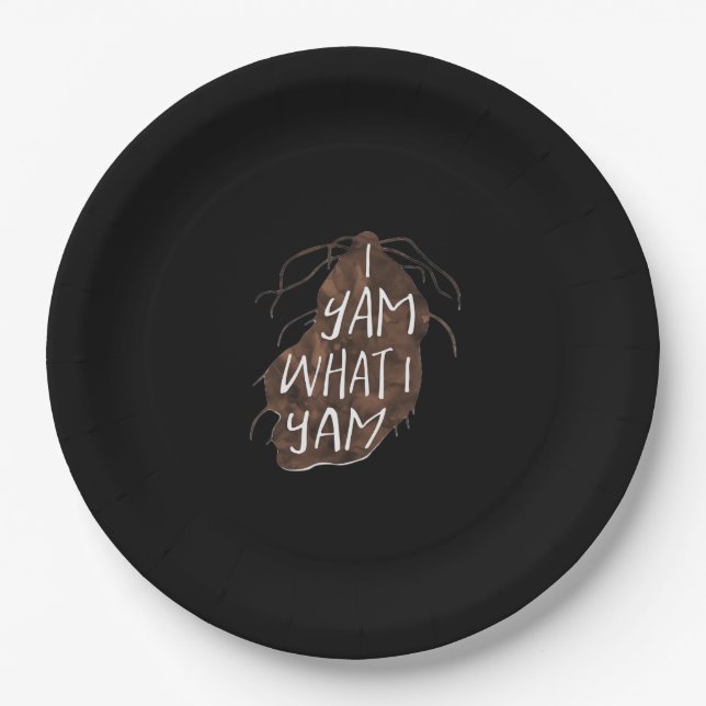 Prato De Papel I Yam What I Yam - Pun Design (Frente)