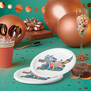 Prato De Papel Iconic London Landmarks UK Map British Viagem