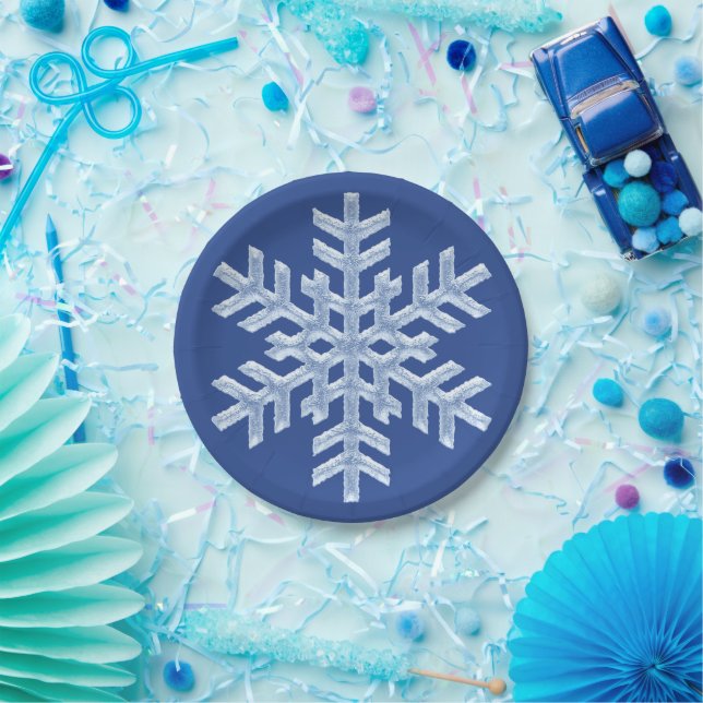 Prato De Papel Icy Blue Frozen Snowflake Frosty Natal congelado (Festa)