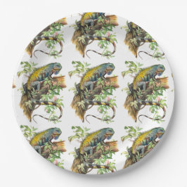 Prato De Papel iguana verde
