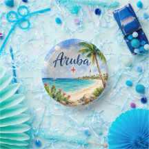 Ilha caribenha holandesa de Aruba lembrança de via