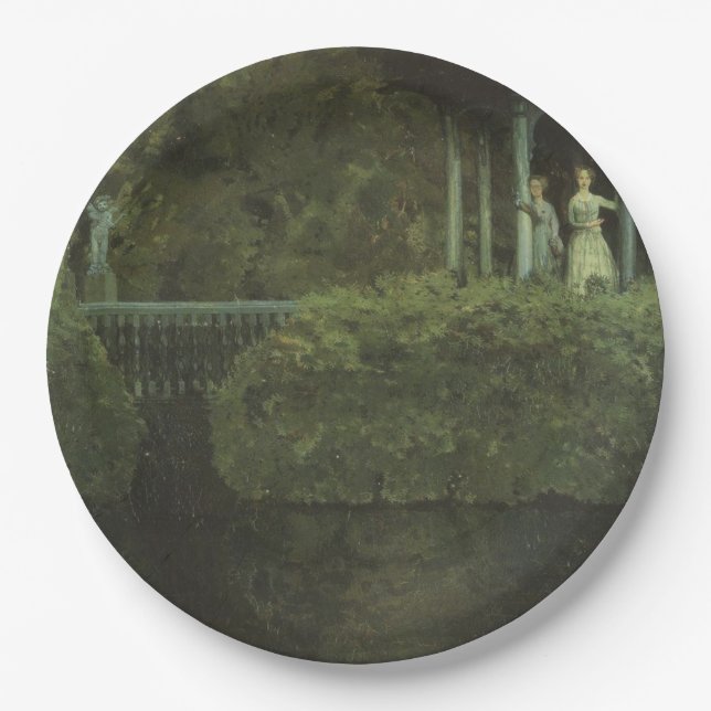 Prato De Papel Ilha do Amor (por Konstantin Somov) (Frente)