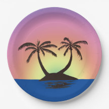 Prato de Papel - Ilha Palm à Tarde