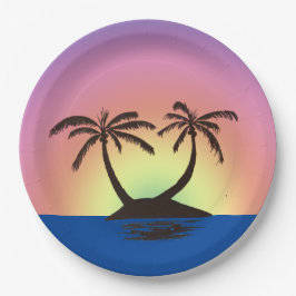 Prato de Papel - Ilha Palm à Tarde