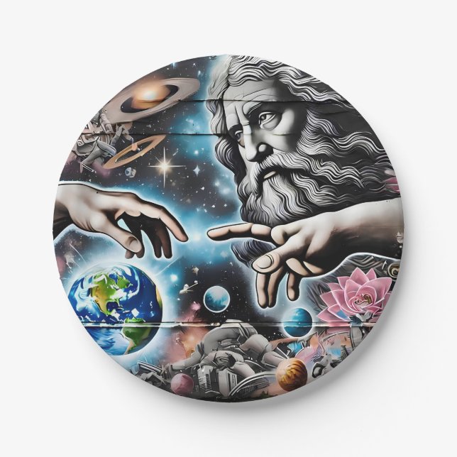 Prato De Papel  illustration of god creating the universe (Frente)