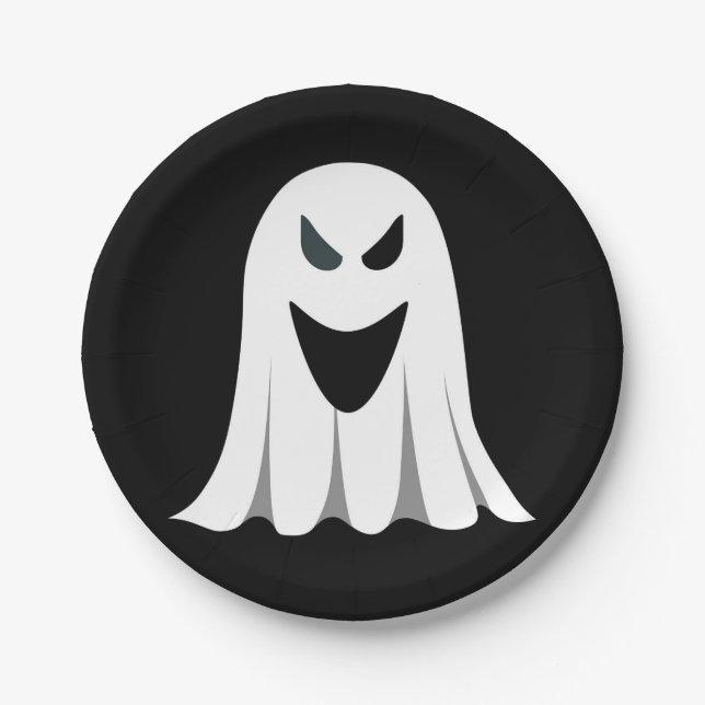 Prato De Papel Ilustração 02 dos desenhos animados do fantasma do (Frente)