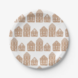 Prato De Papel Ilustração da Vila da Casa de Pão de Gengibre