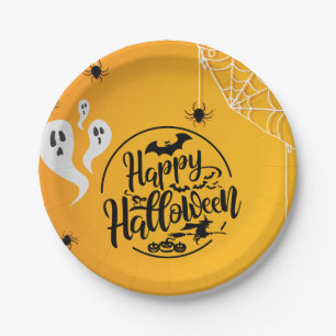 PRATO DE PAPEL ILUSTRAÇÃO DA WEB SPIDER DO GHOST BAT HALLOWEEN