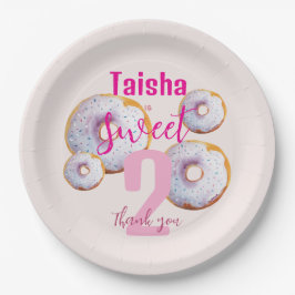 Prato De Papel Ilustração de Aquarela com Rosquinha de borrifagem