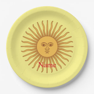 Prato De Papel Ilustração de arte com face Sun Thunder_Cove