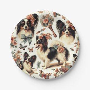 Prato De Papel Ilustração de Cachorro Cachorro Cachorro Papillon