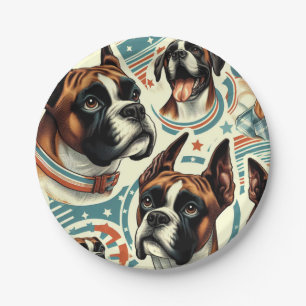 Prato De Papel Ilustração de Cachorro Invisível Vintage