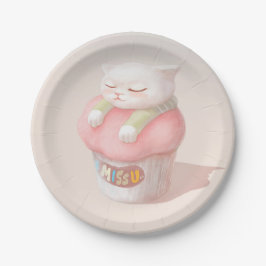 Prato De Papel Ilustração de Cupcake Miss You