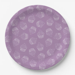 Prato De Papel Ilustração de cupcake roxo