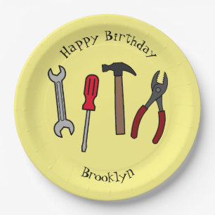 Prato De Papel Ilustração de desenho animado com ferramentas de c