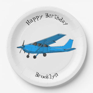 Prato De Papel Ilustração de desenho animado de aeronaves de asa 