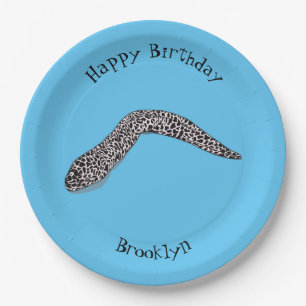 Prato De Papel Ilustração de desenho animado de enguia-de-moray