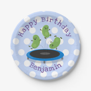 Prato De Papel Ilustração de desenho animado de salto de feijões