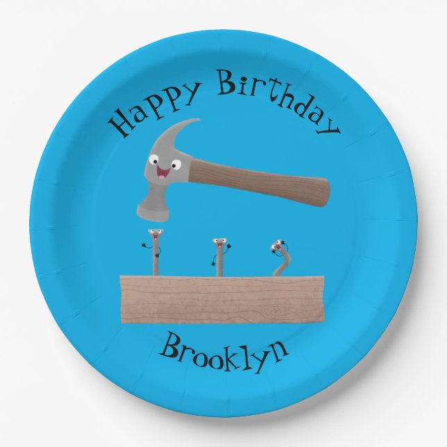 Prato De Papel Ilustração de desenho animado, engraçada e de mart (Frente)